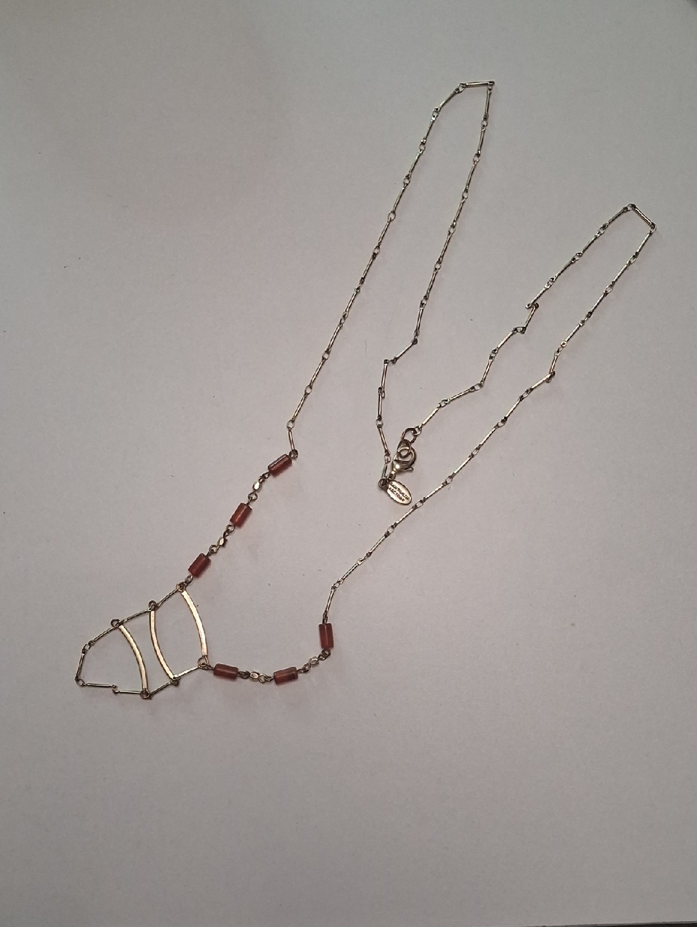 Ann Taylor Factory Gold-Tone Necklace with Brown Beads